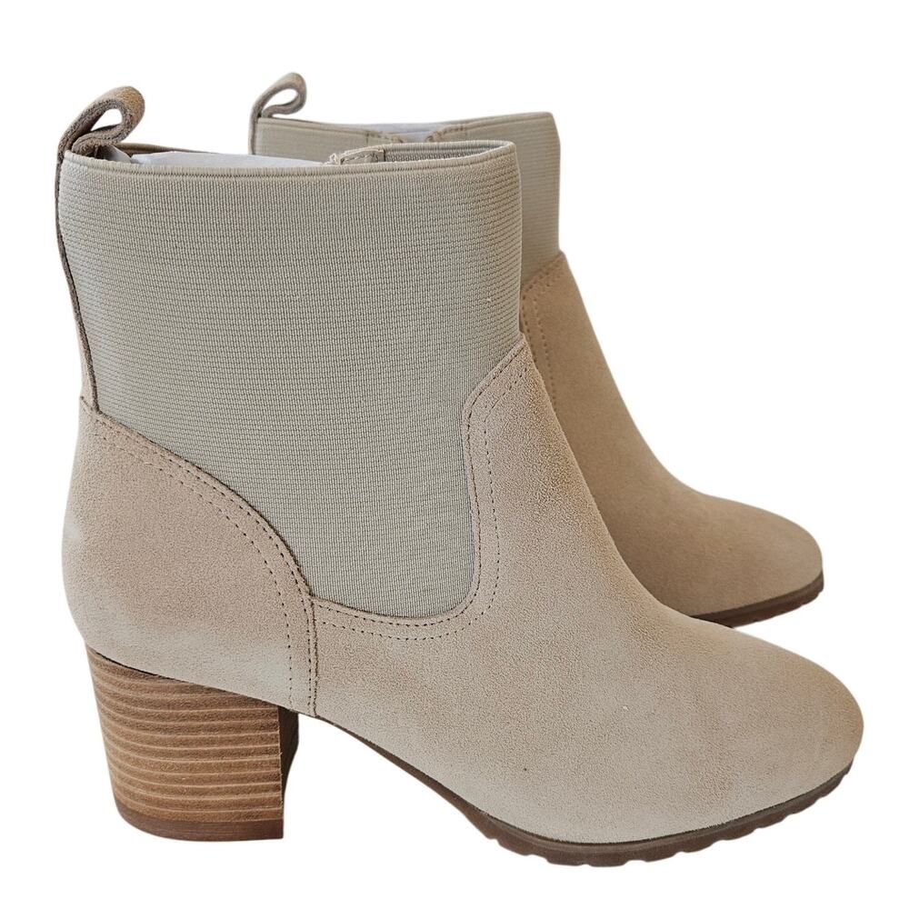 Violet & Red‎ Loaded Knit Cuff Bootie Tan Women's 8 Neutral Casual Fall Western
